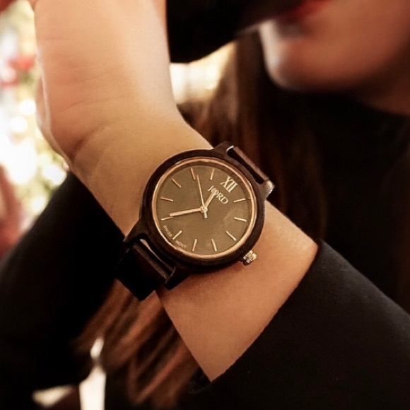 Jord Wooden Watch Frankie Series Dark Wood/Green/Gold - Picture 1 of 6